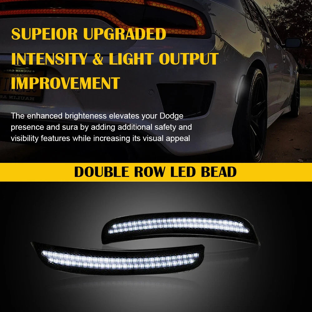 White LED Strip Side Marker Lights for Dodge Charger (2015–2022)
