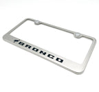 Brushed Stainless License Plate Frame for Ford Bronco (2021–2025) Script Logo