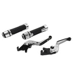 Silver Extendable Brake Clutch Levers & Handlebar Grips for Kawasaki Z900RS (2018-2023)