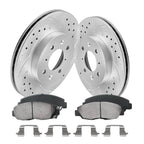Front Drilled Slotted Brake Rotors & Ceramic Pads for Honda Civic (1996–2005)