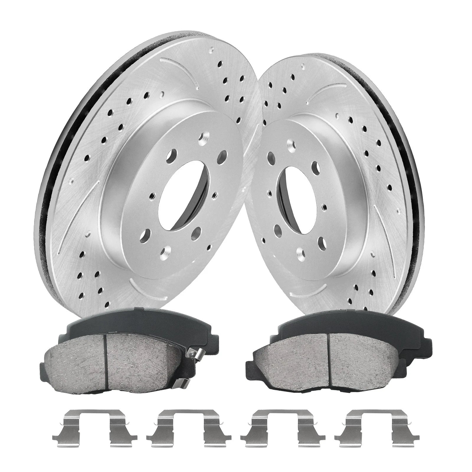 Front Drilled Slotted Brake Rotors & Ceramic Pads for Honda Civic (1996–2005)