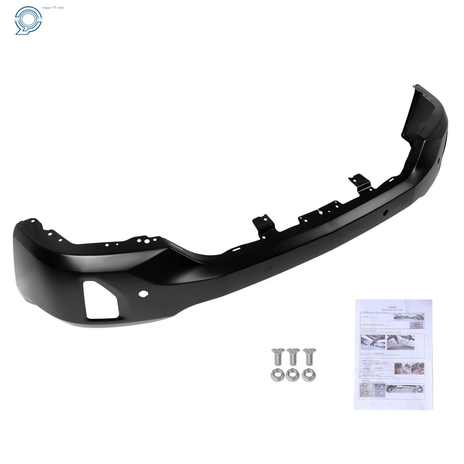 Split Front Bumper for Chevy Silverado 1500 (2016-2018) - Black, Sensor Holes