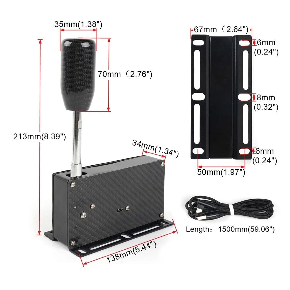 Carbon Fiber USB Sequential Shifter for Logitech G27 G25 (PC)