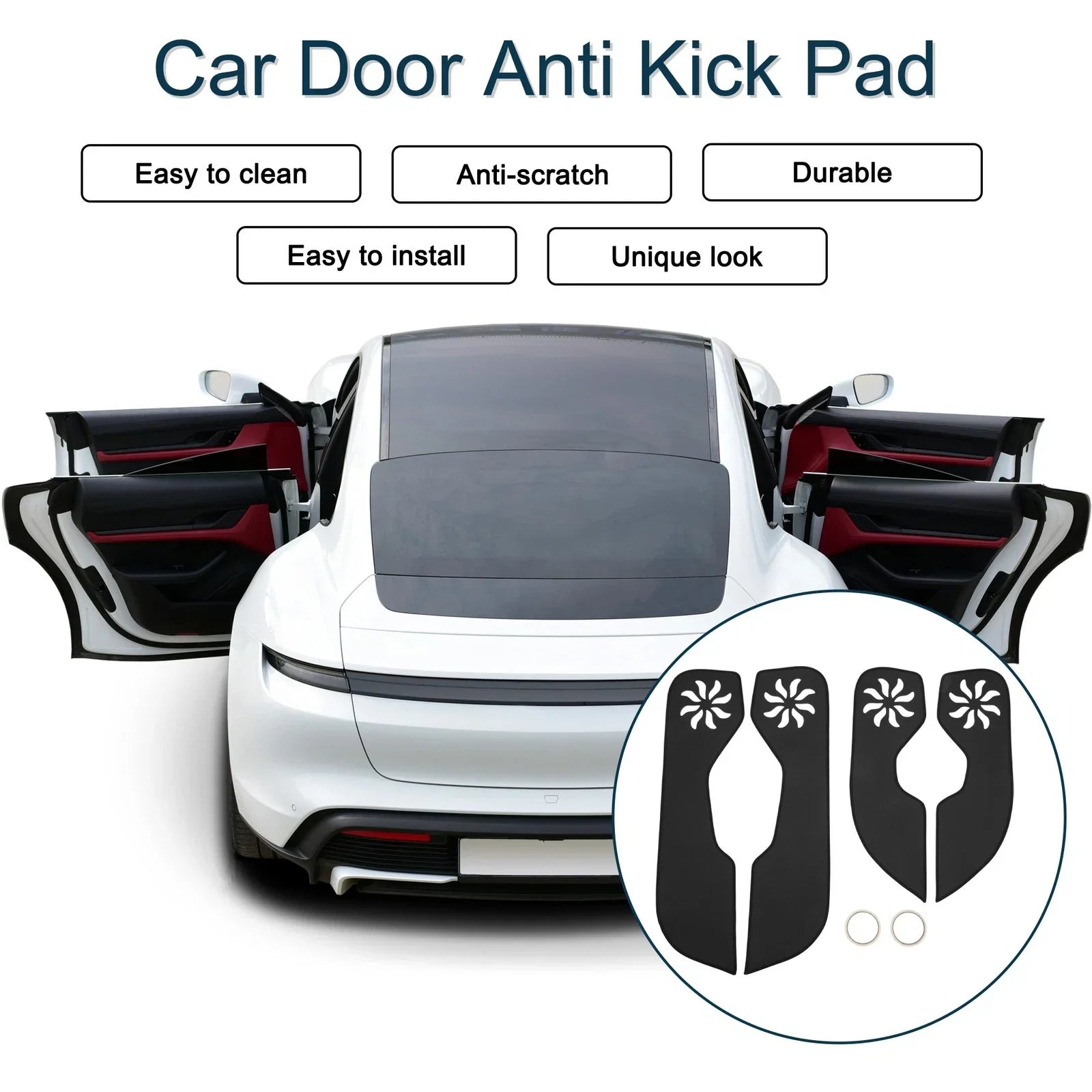 Car Door Anti Kick Pad Protector for Honda Civic 11th Gen (2022) - 1 Set Black