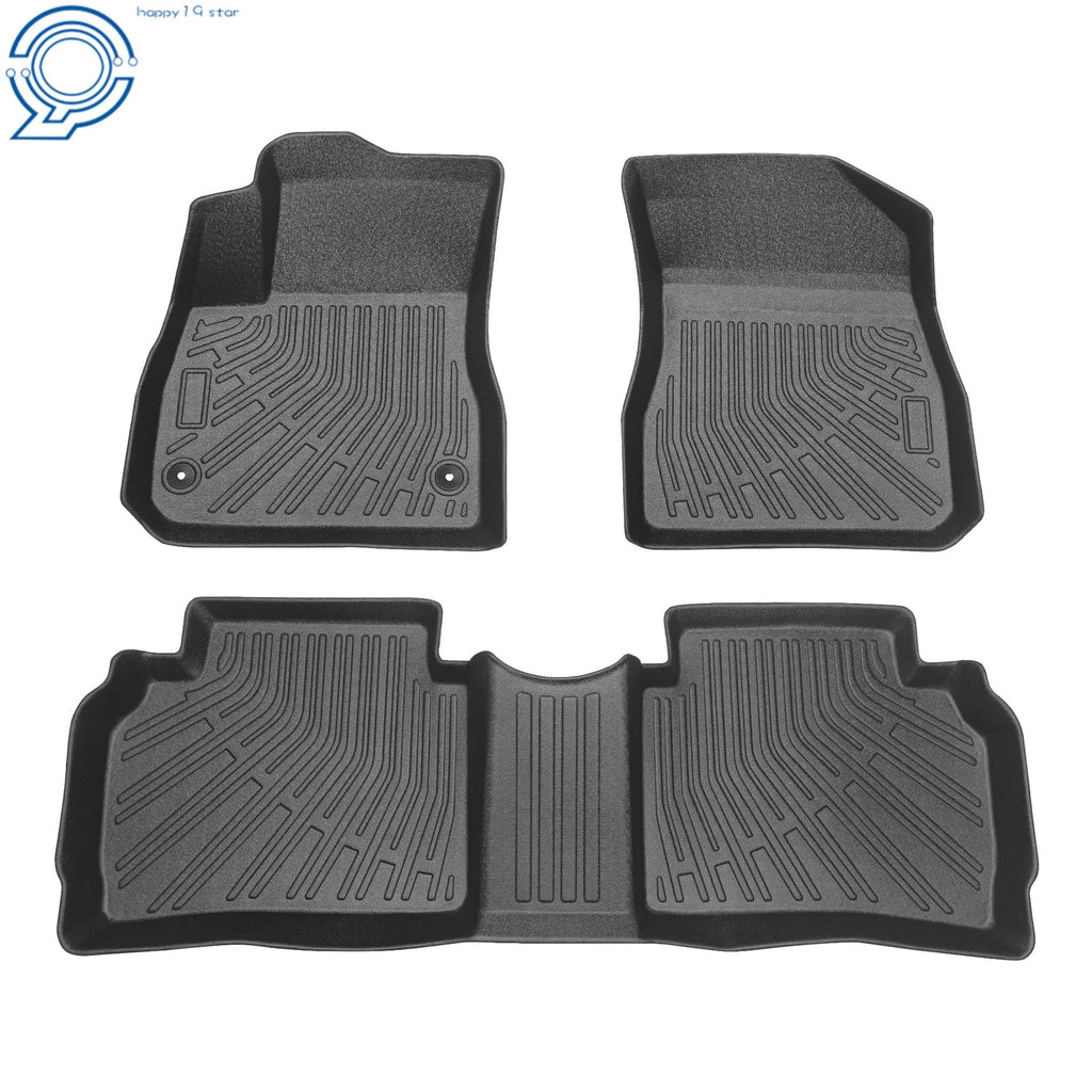 Set of 3 TPE Floor Liners for Chevrolet Malibu (2016–2025) Black Anti-Slip