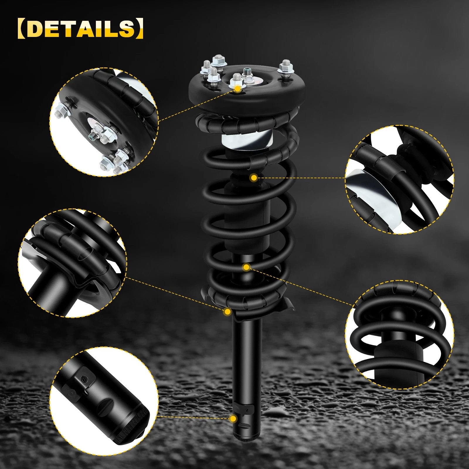 Set of 2 Front Complete Struts with Coil Springs for Honda Accord (1998–2002)