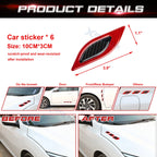 Red 3D Carbon Fiber Night Reflect Car Vent Edge Bumper Decal (---)