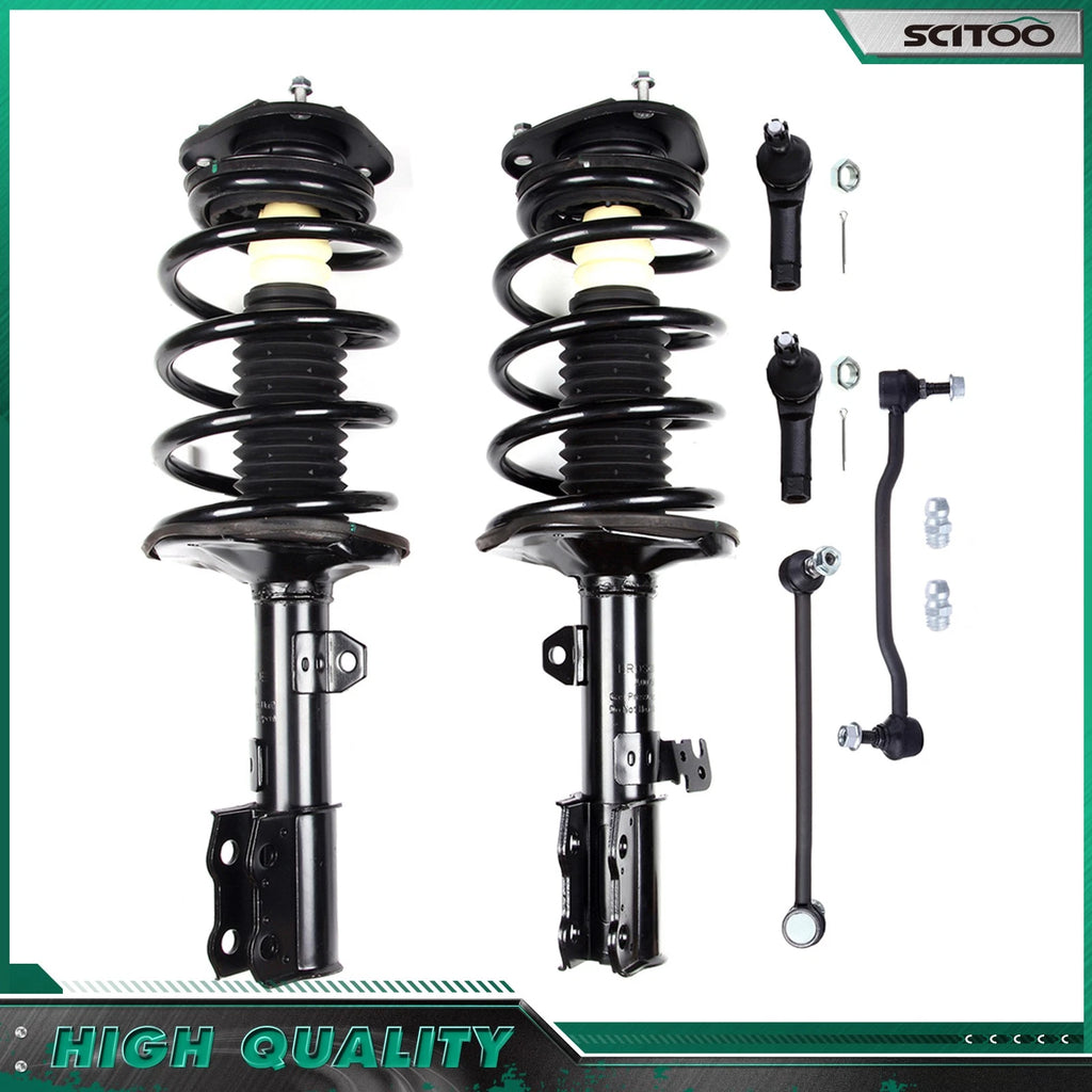 Front Struts w/Spring Assembly & Sway Bar Outer Tie Rod for Nissan Altima (2002–2006)