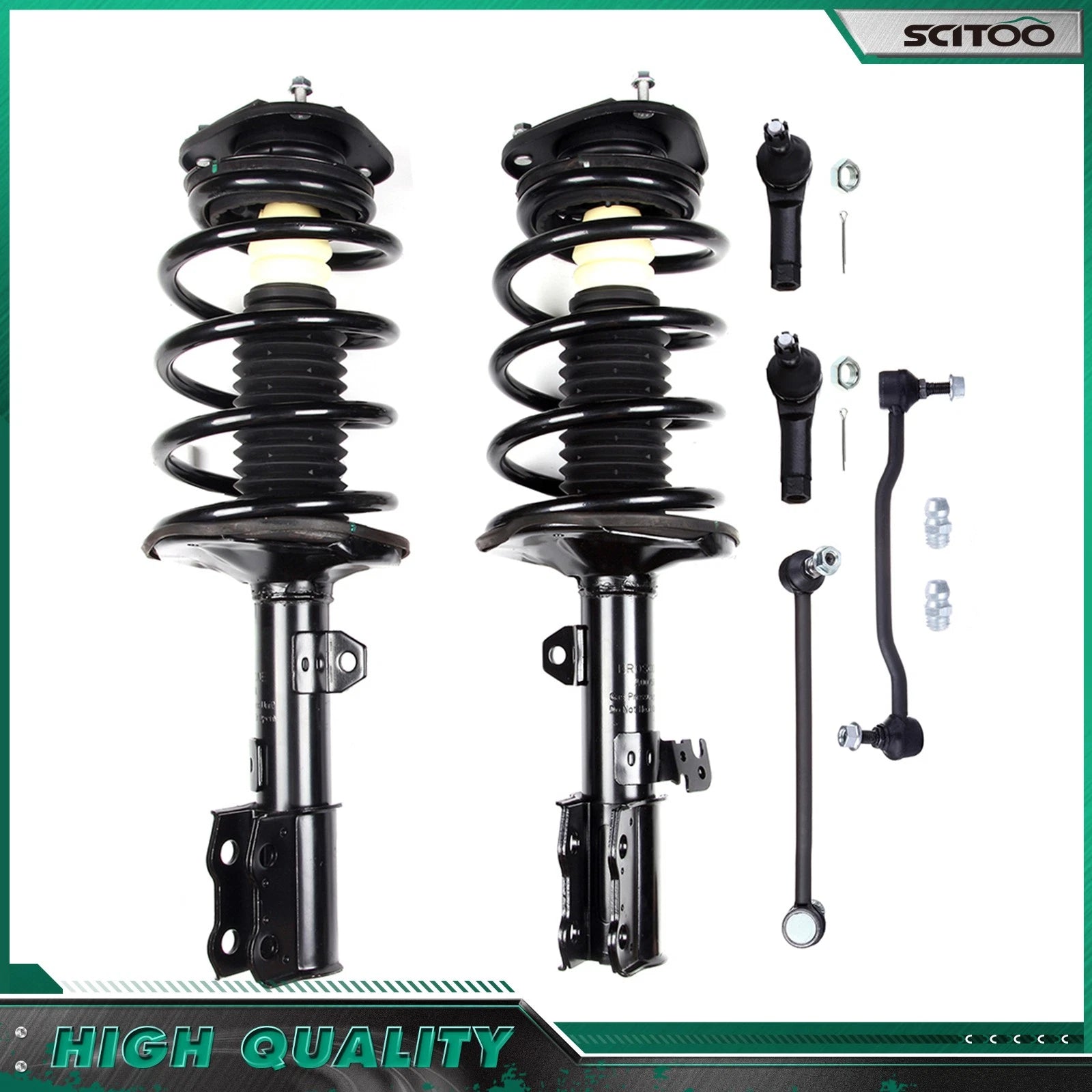 Front Struts w/Spring Assembly & Sway Bar Outer Tie Rod for Nissan Altima (2002–2006)
