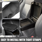 Center Console Armrest Cover for Dodge Charger (2008–2010) Black White Stitches