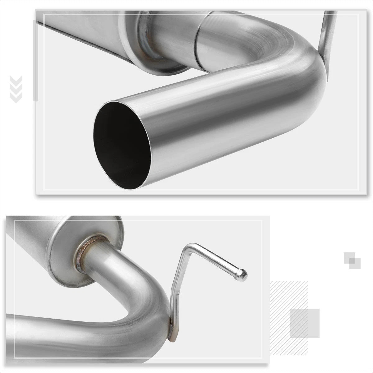 2.5" Outlet Aluminized Catback Muffler Exhaust for Jeep Wrangler (2007–2011)