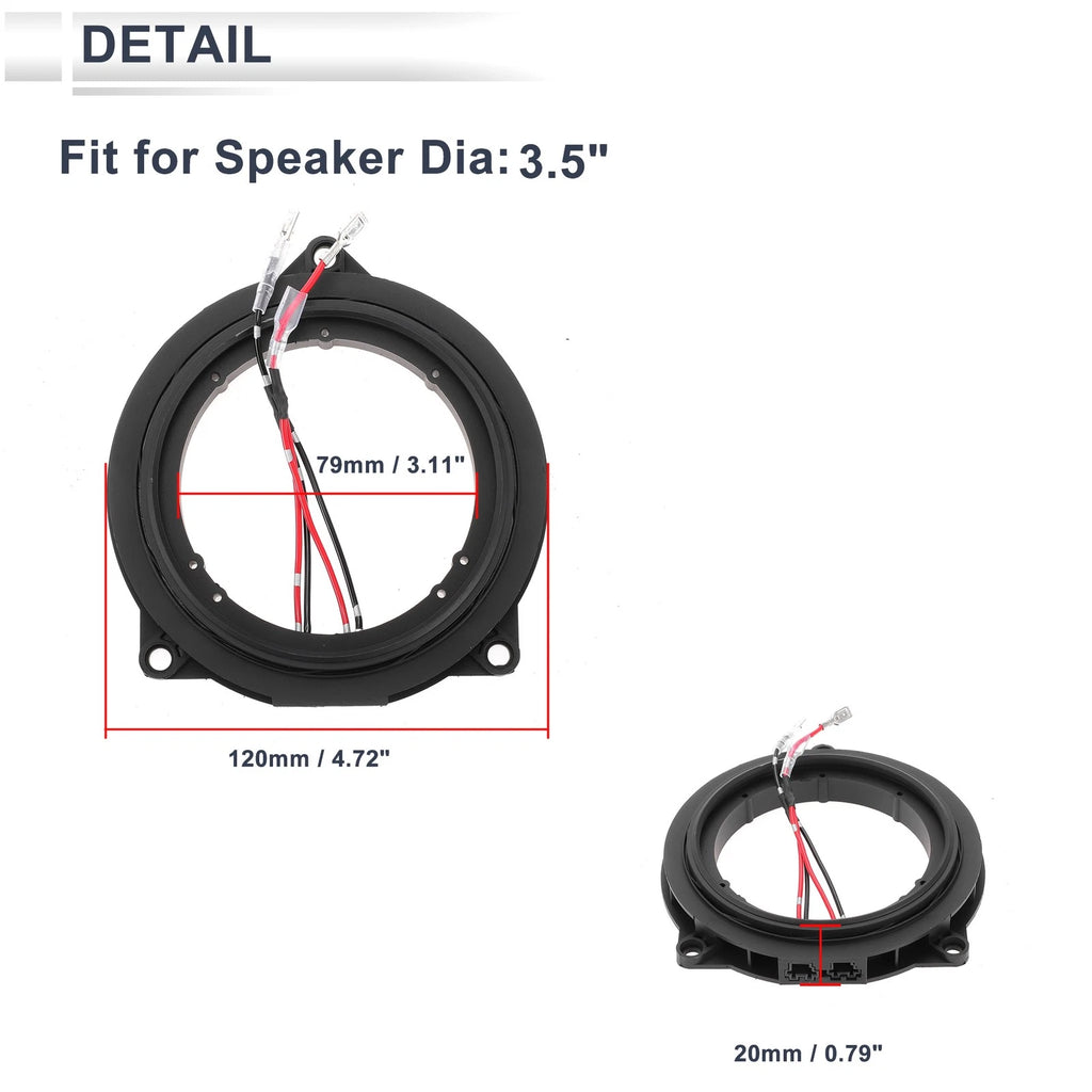 Set of 2 Speaker Spacer Rings for BMW (3 Series, 3.5")