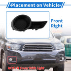 Front Bumper Fog Light Cover No. 814810E040 for Toyota Highlander (2014–2019)