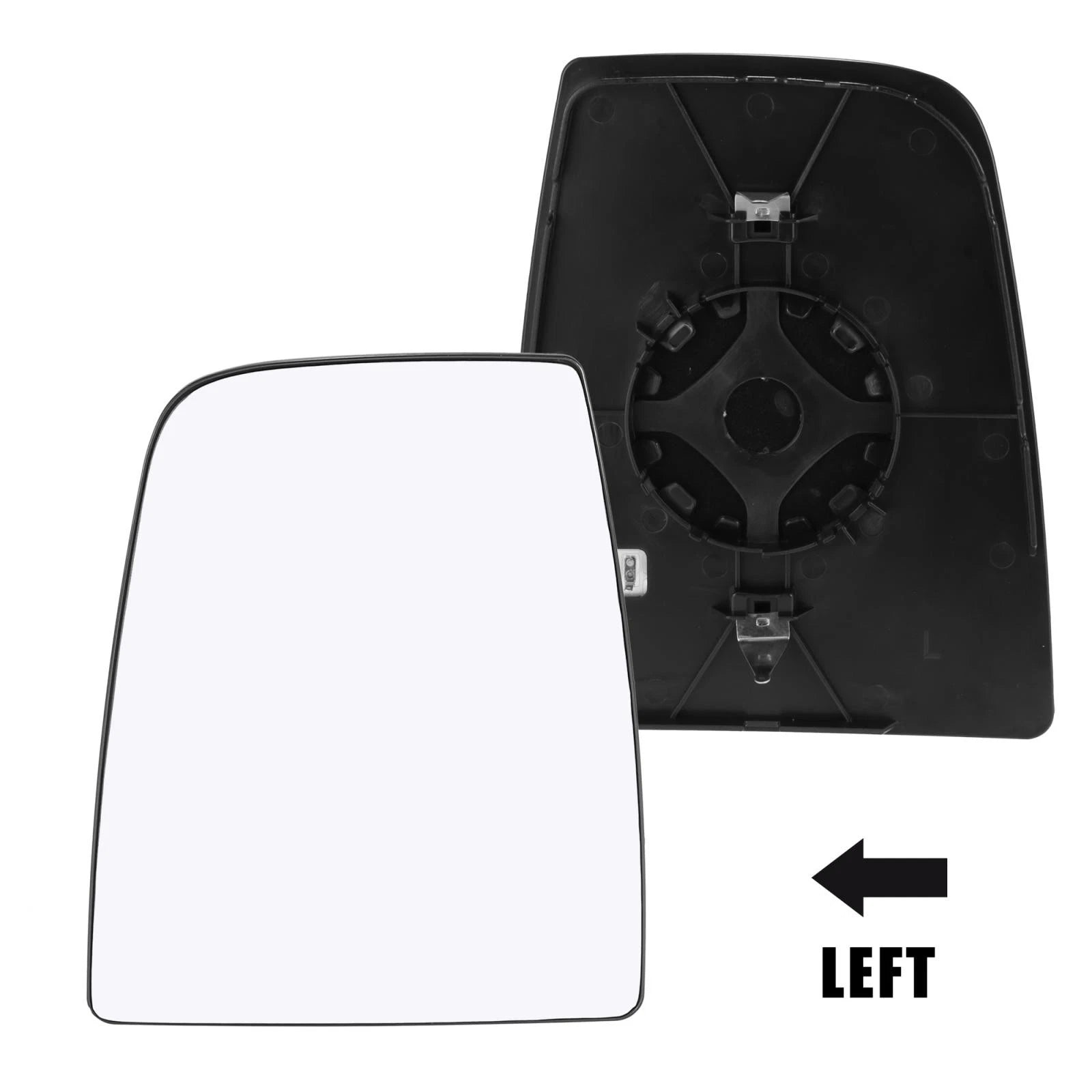 Heated Rearview Left Side Mirror Glass with Backing Plate for Ford Transit (2015–2020)
