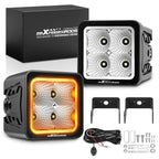 3.3" LED Work Light Pods IP67 White Amber DRL Flood Beam for Jeep ATV