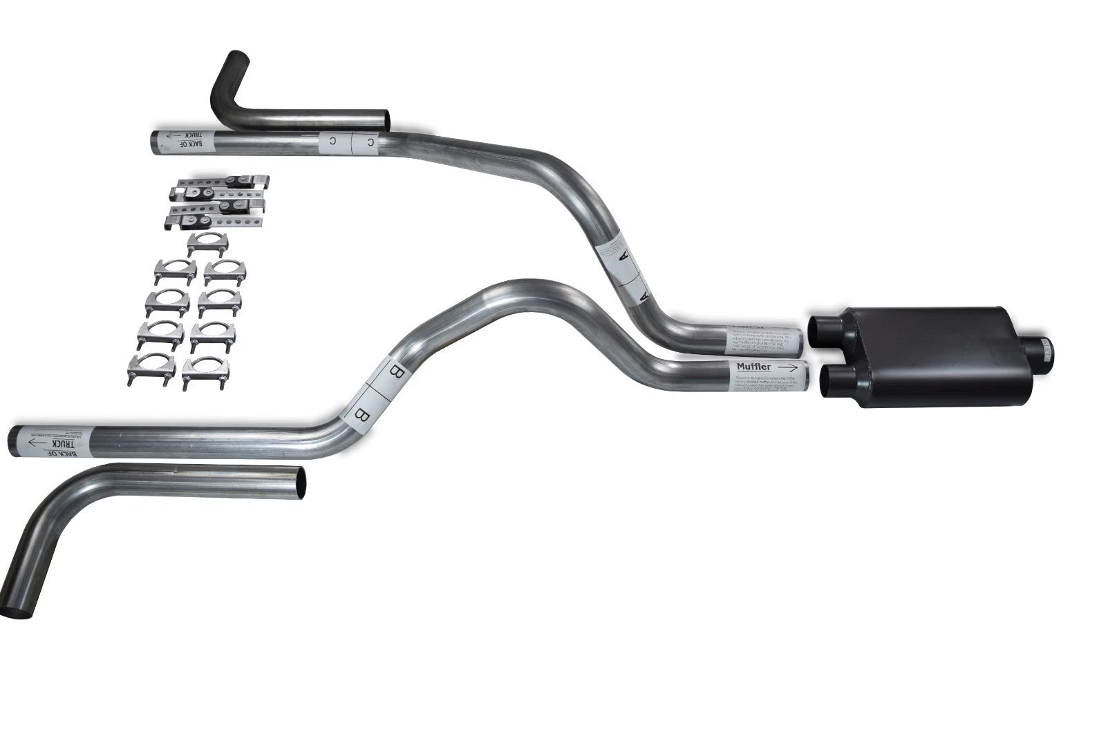 2.5" Dual Exhaust Kit for Dodge Dakota (1987–1996) - 2 Chamber Muffler, Side Exit