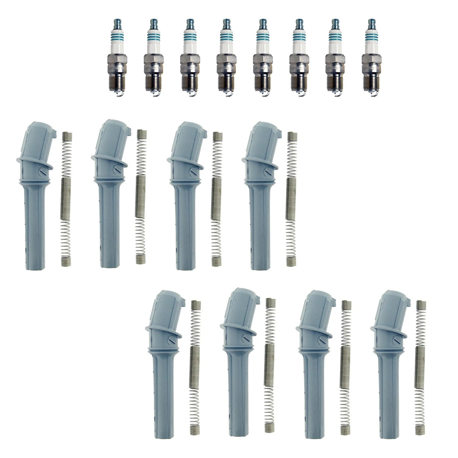 Set of 8 Denso Iridium Power Plugs & NGK Ignition Coil Boots for E-250 F-150 F-250