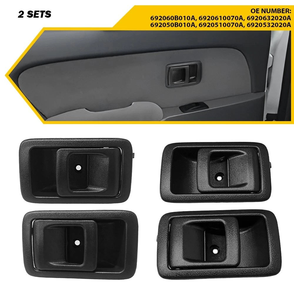 Set of 4 Black Interior Door Handles for Toyota Tercel (1995–1996) Tacoma (2001–2004)