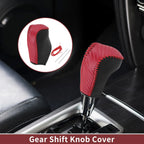 1Pc Gear Shift Knob Cover for Toyota Corolla (2014–2018) Red Faux Leather