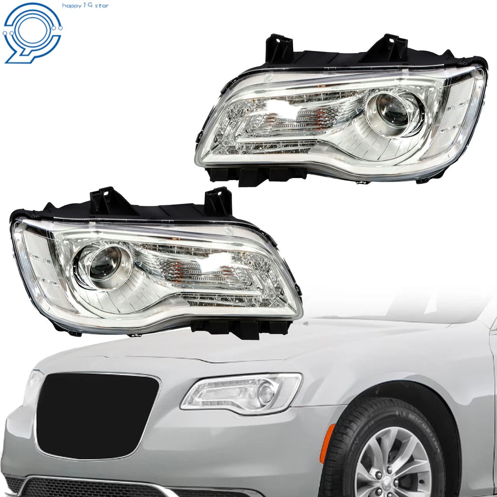Halogen Headlight Assembly for Chrysler 300 (2018–2023) Driver LH+RH Side