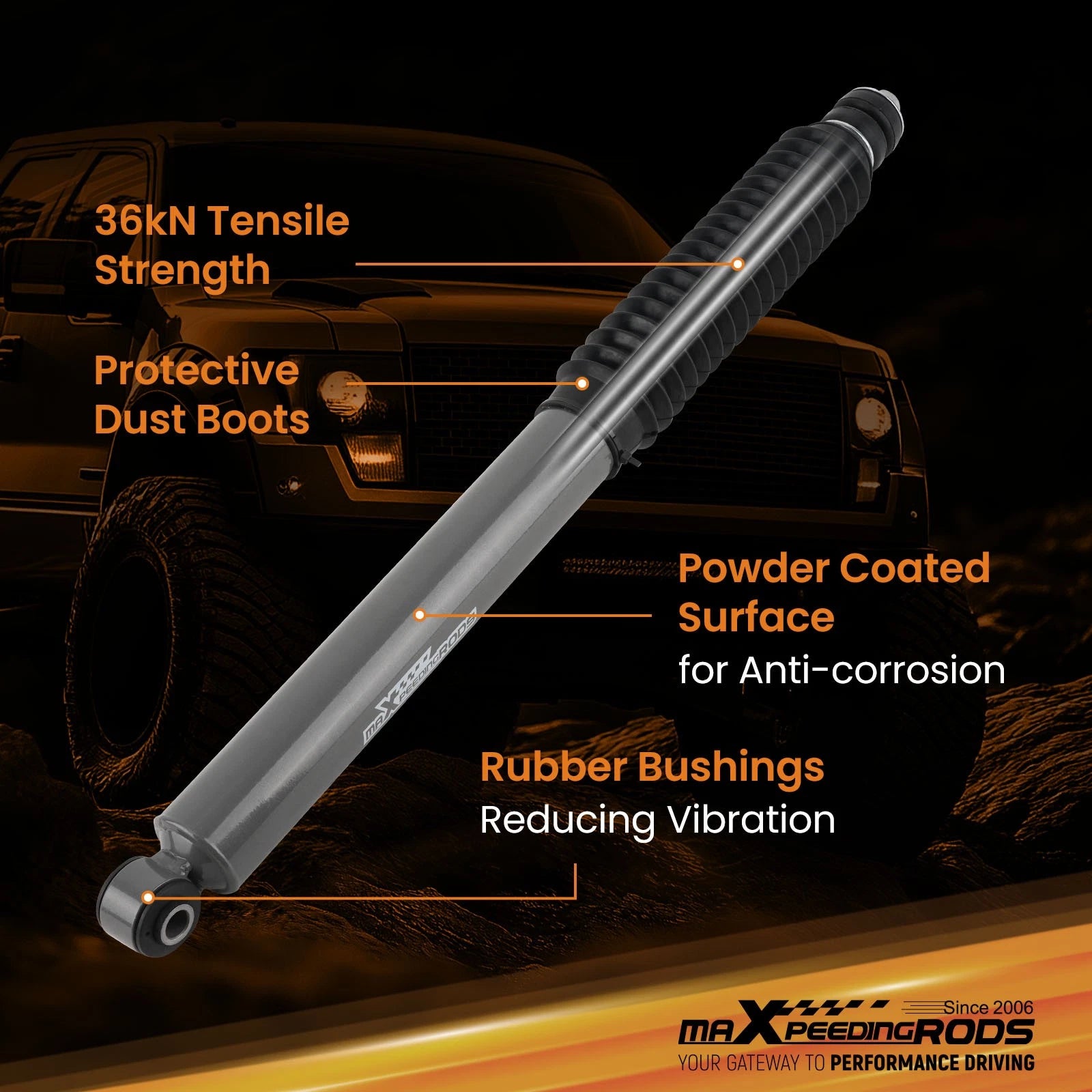 Off Road Rear Shocks 0-3" Lift for Ram 1500 2WD 4WD (2019–2023)