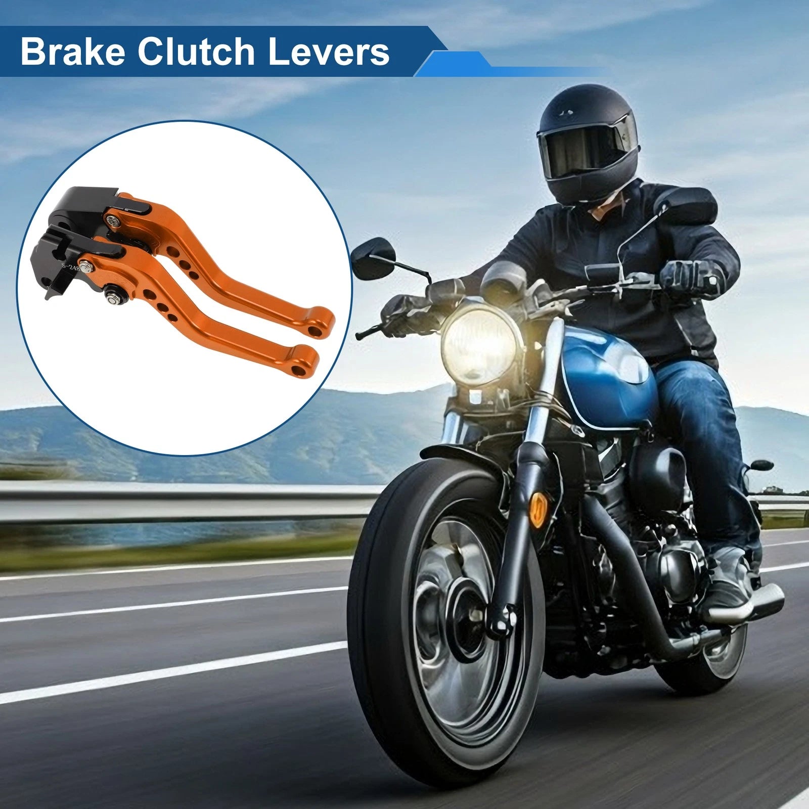 Adjustable Short Brake Clutch Levers for Suzuki GSXR750 (2004–2005) - Orange 1 Pair