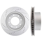 Set of 4 Drilled Slotted Brake Rotors and Ceramic Pads for Dodge Ram 1500 2500 3500
