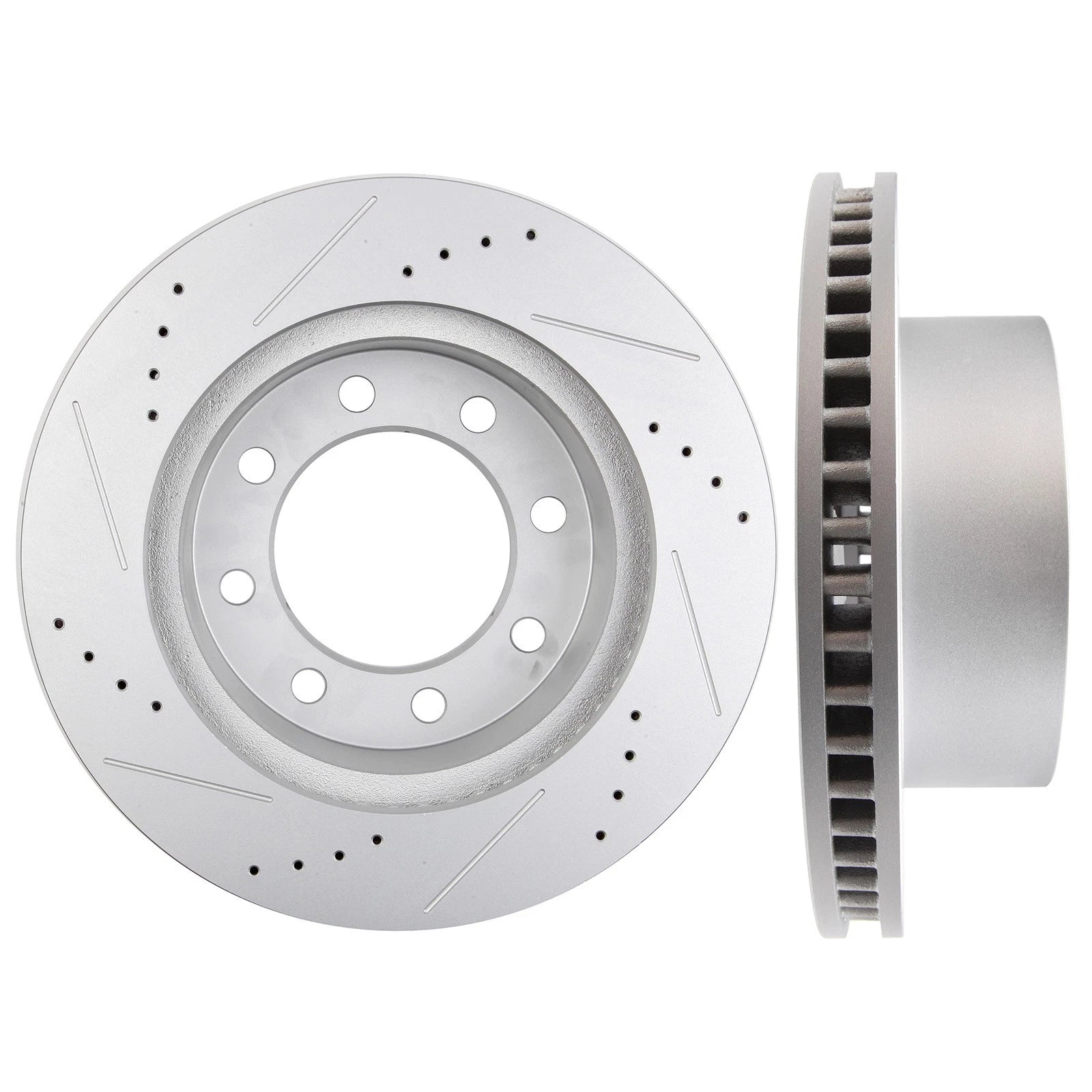 Set of 4 Drilled Slotted Brake Rotors and Ceramic Pads for Dodge Ram 1500 2500 3500