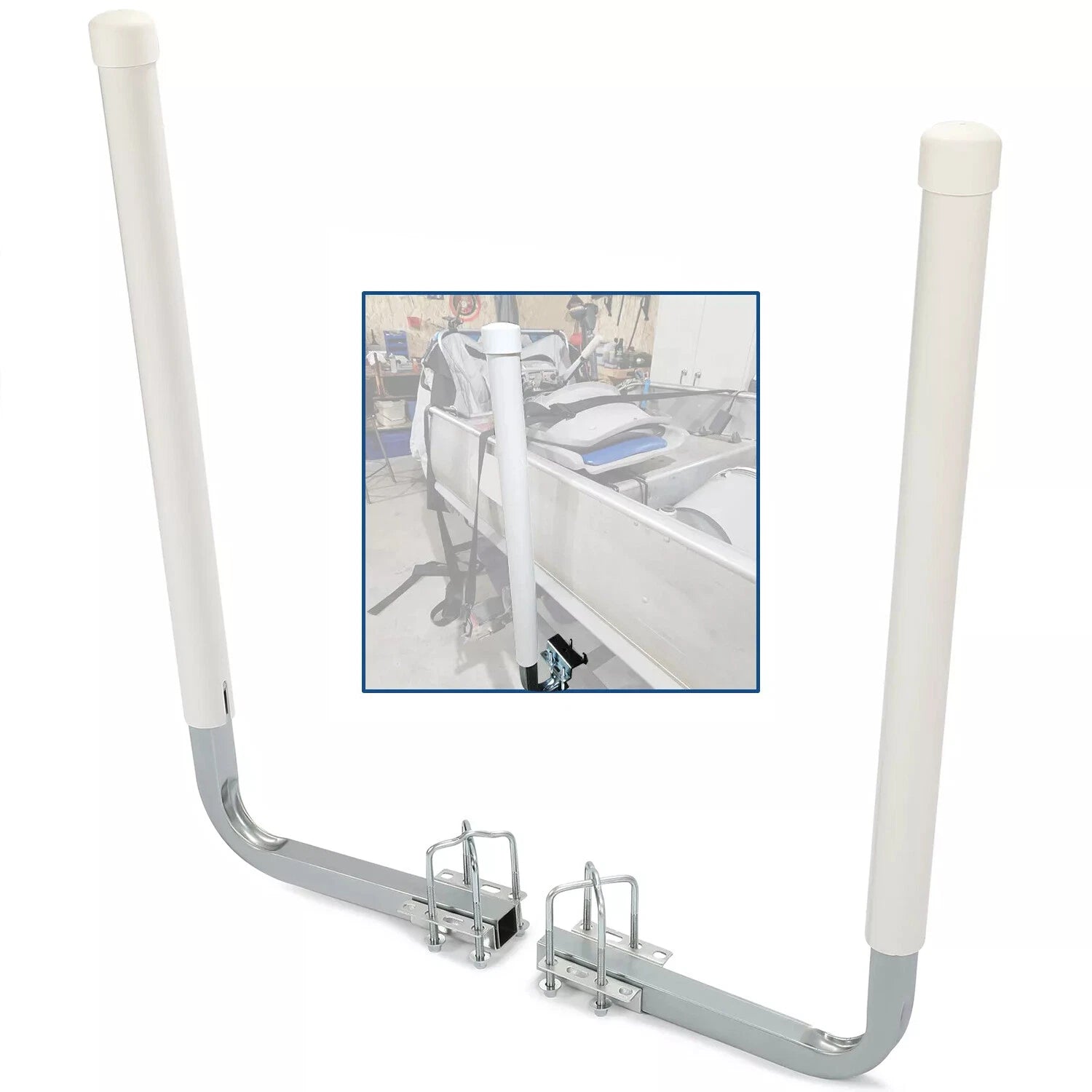 2X Boat Trailer Guide On 40" Zinc-Plated Post PVC Poles for Sailboat Trailer