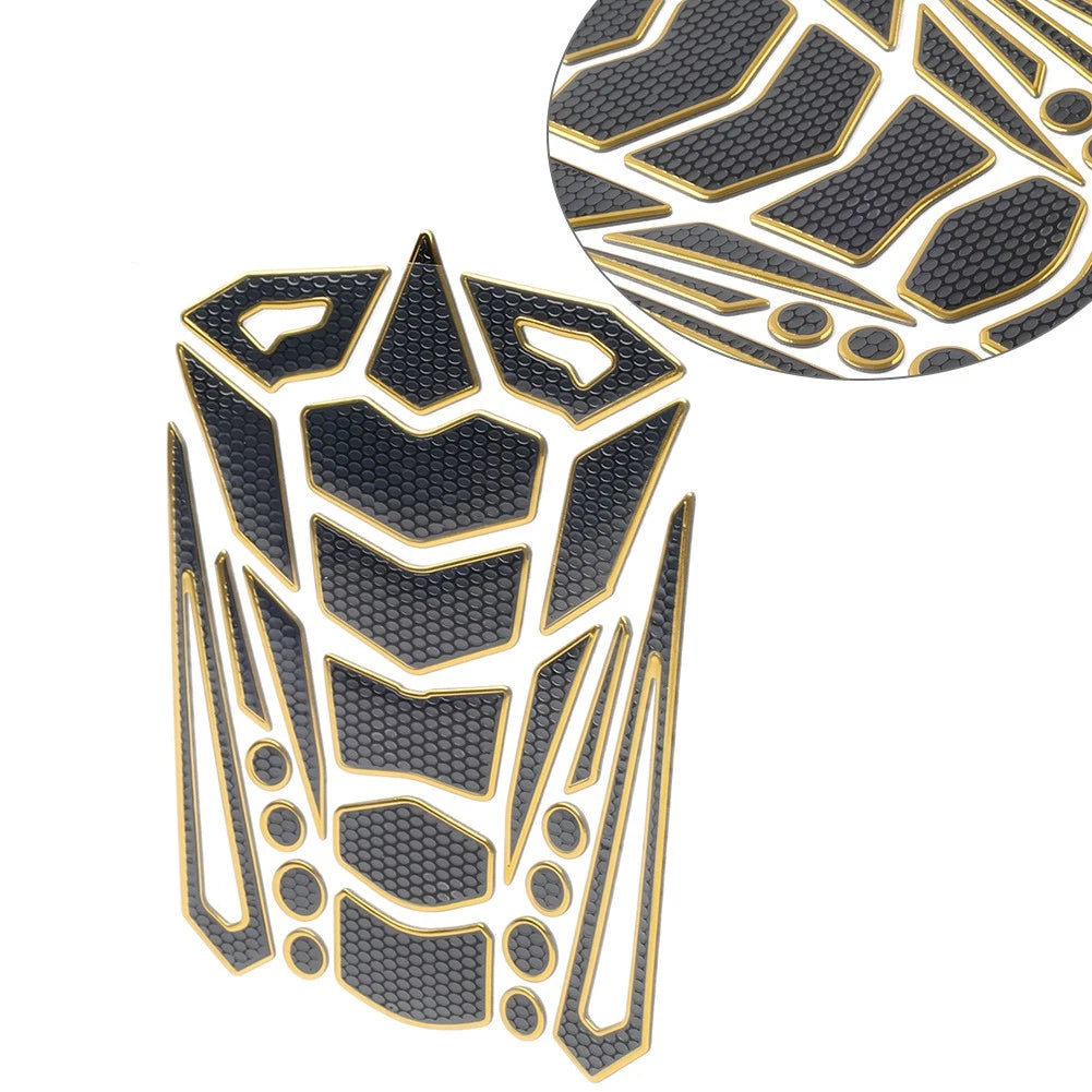 Motorcycle Oil Fuel Tank Pad Cover Guard Protector Decal Sticker Gold for