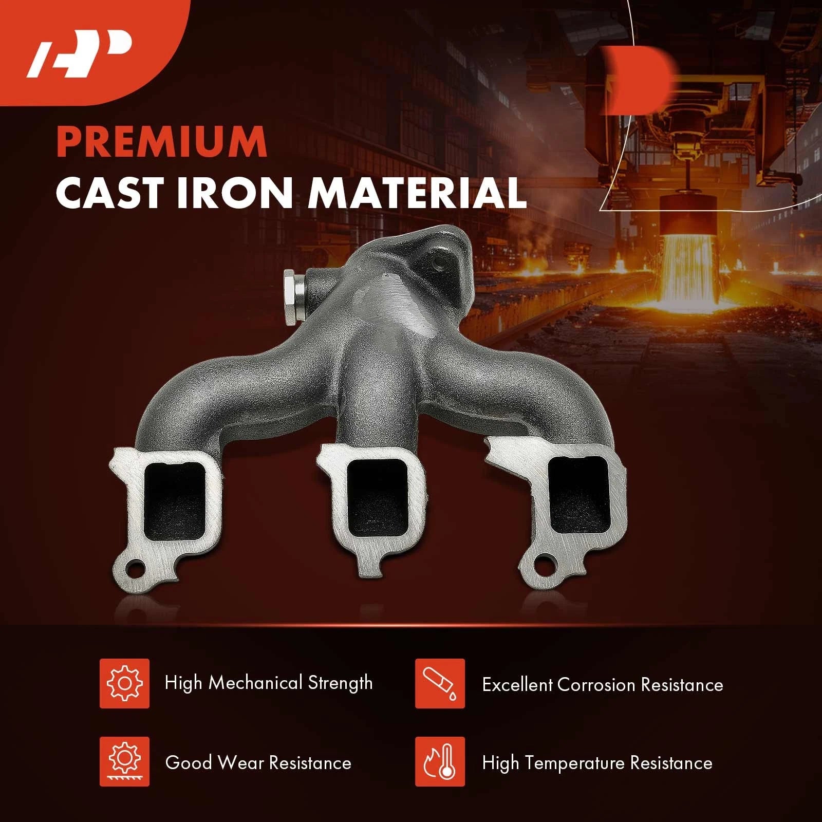 Rear Exhaust Manifold for Ford F-150 F-250 F-350 E-150 E-350 (1990–1996)
