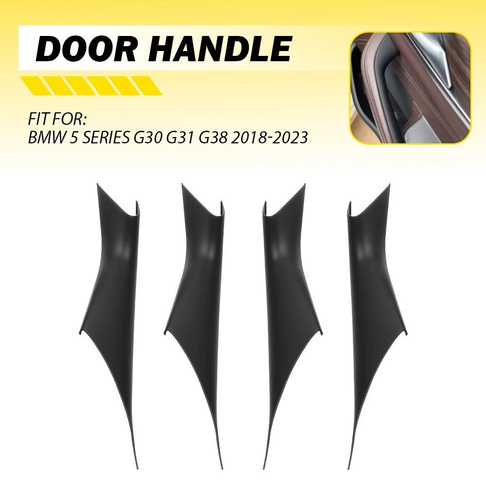 Set of 4 Black Interior Door Handle Pull Covers for BMW 5 Series (2018–2023)