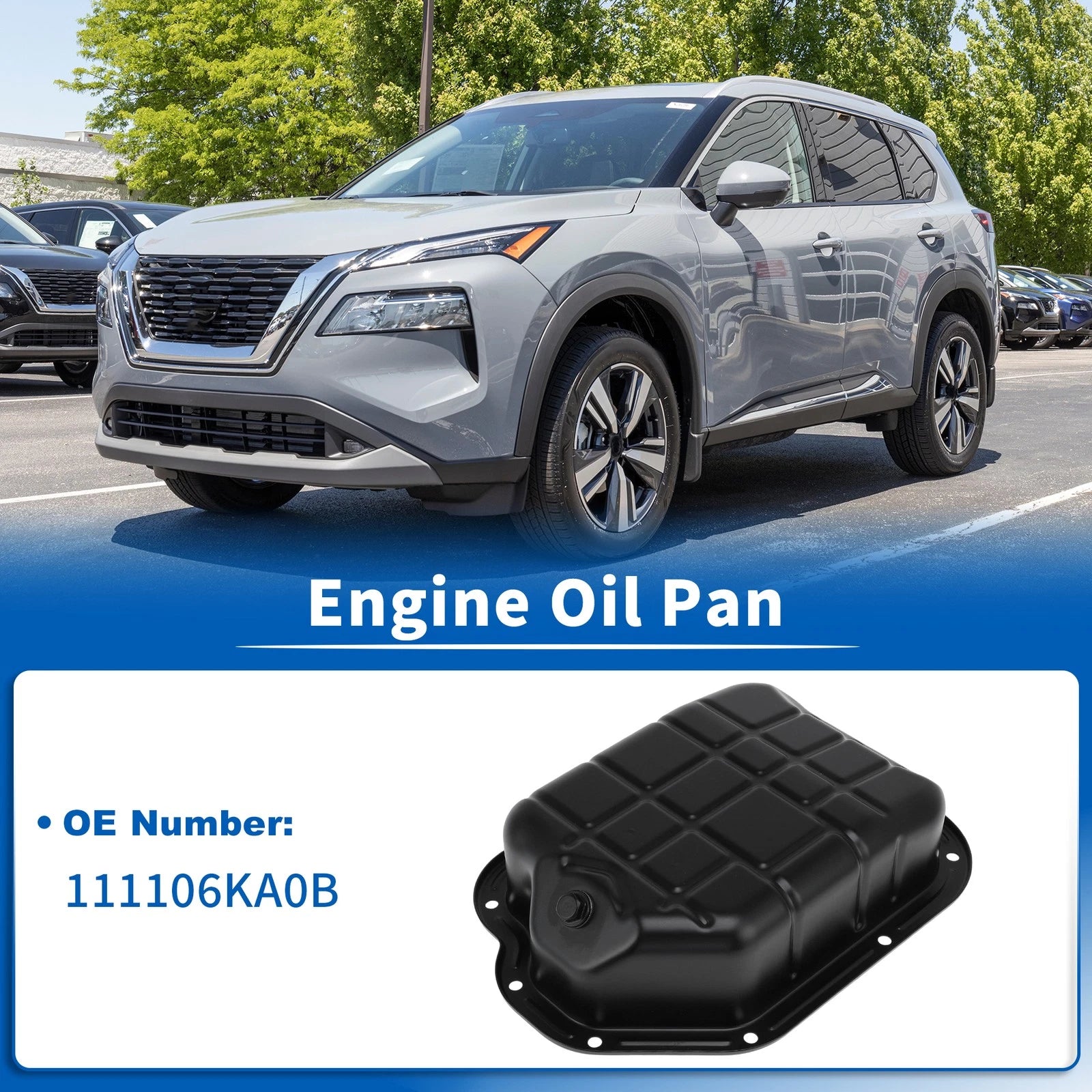 Engine Oil Pan Sump with Drain Plug 111106KA0B for Nissan Pathfinder (2017–2020)