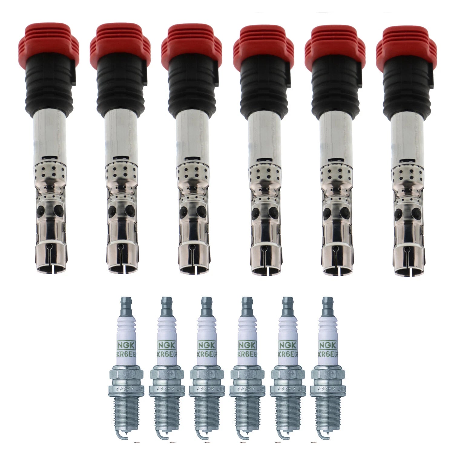 Set of 6 Ignition Coils & Spark Plugs for NSX A4 A6 E36 XJ6 V6 L6