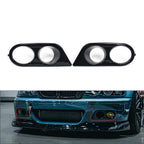 2X Glossy Black Front Fog Light Cover Grille for BMW E46 M3 (2001–2006)