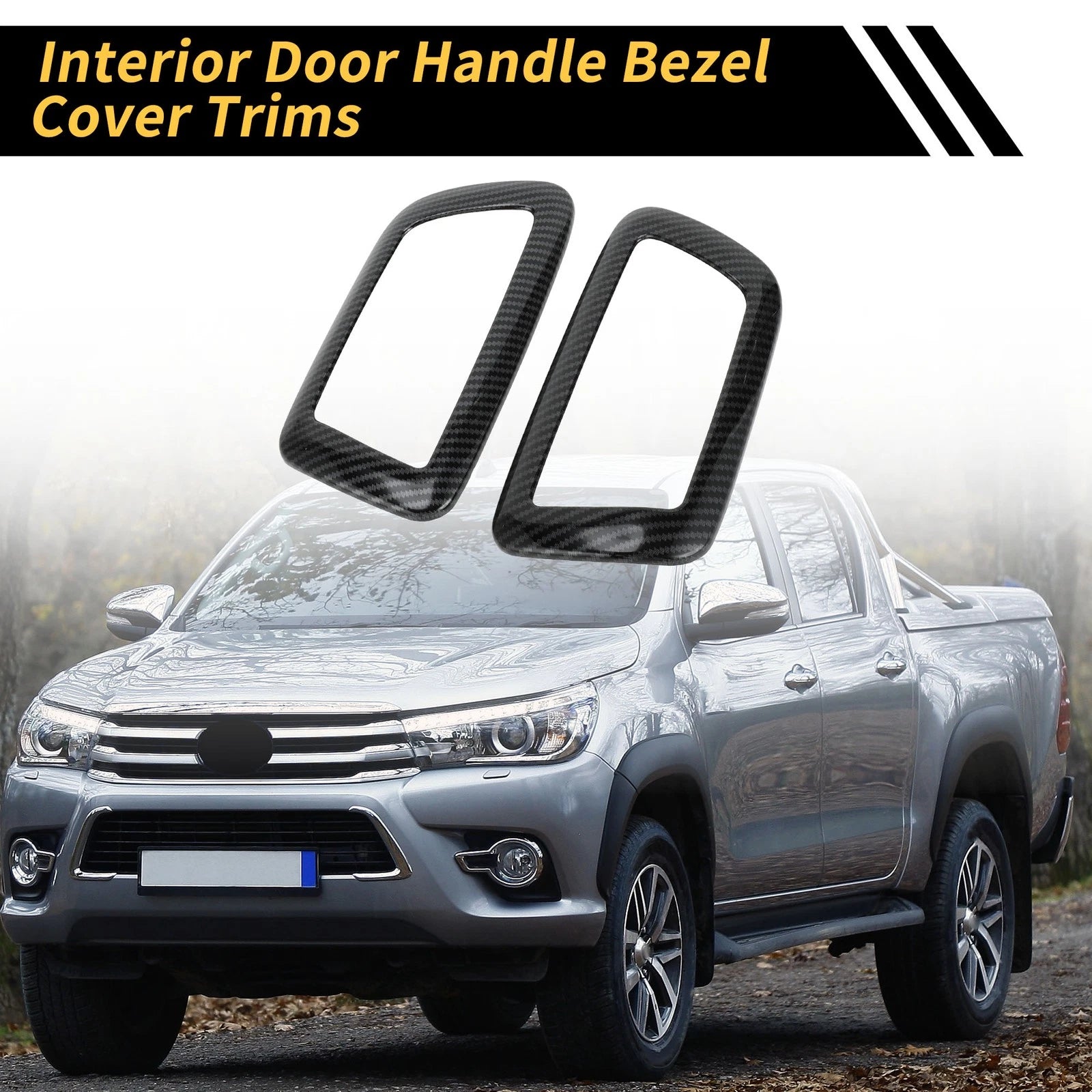 Set of 4 Carbon Fiber Door Handle Bezel Cover Trims for Toyota Tacoma (2016–2023)