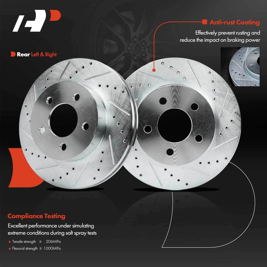 Front Side Drilled Brake Rotors & Ceramic Pads for Jeep Liberty (2002-2012)