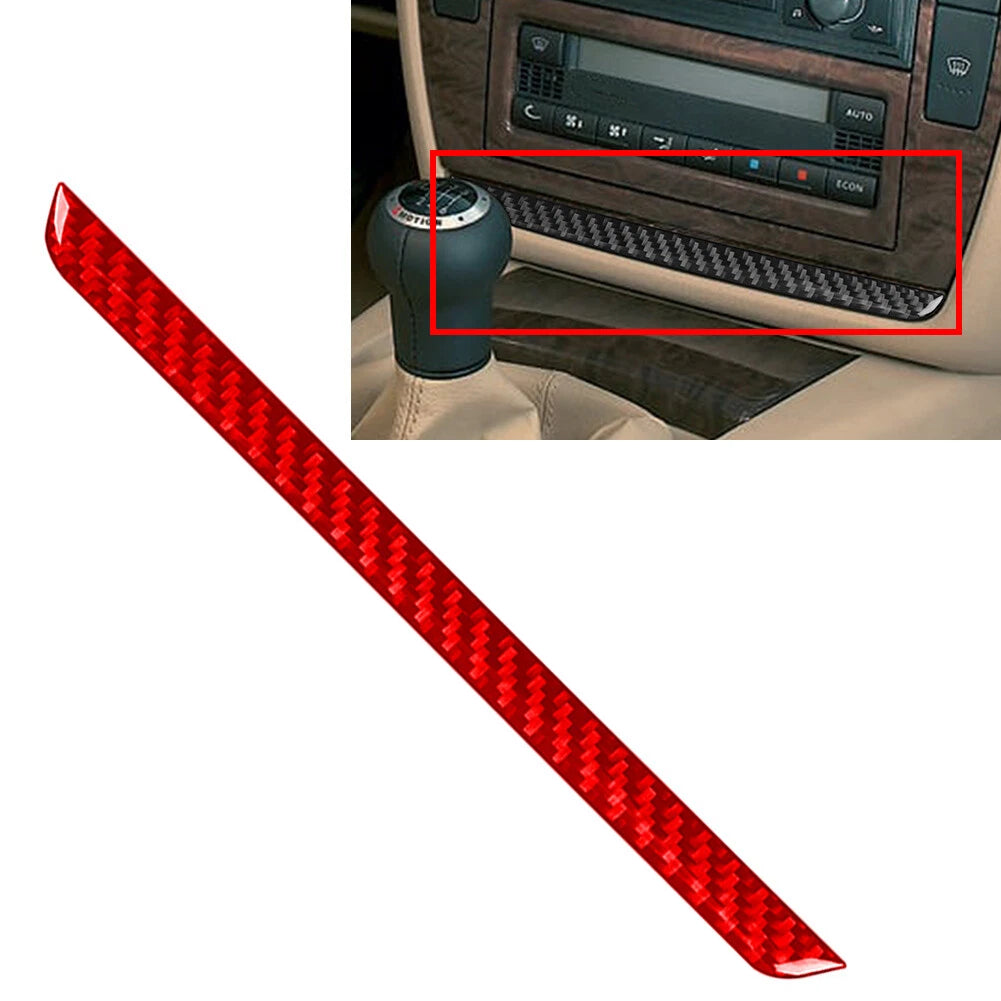 Radio CD Lower Panel Cover Trim Strip for Volkswagen Passat B5 (2001–2005) Red