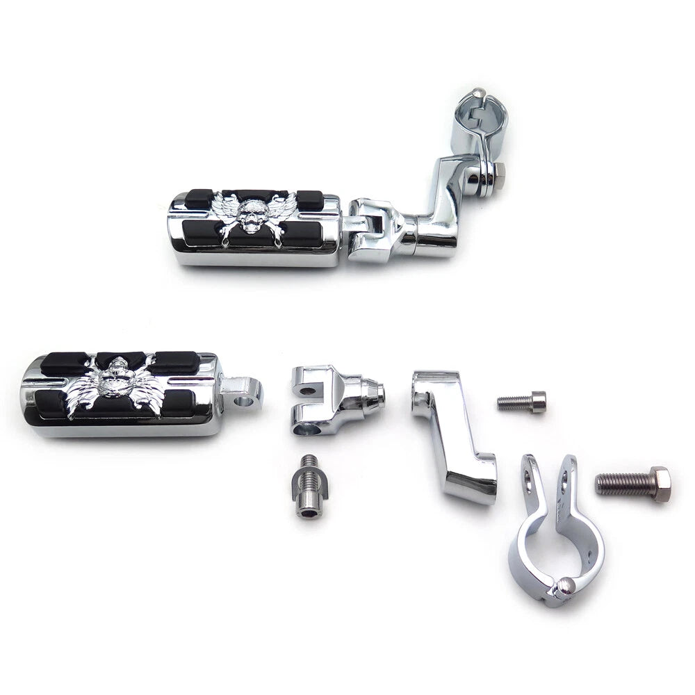 1.25" Foot Peg Clamps for Harley Sportster Touring Road King Street Glide (2004–2023)