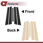 6 Pcs Door Pillar Window Trim for Nissan Maxima (2000–2003) Black