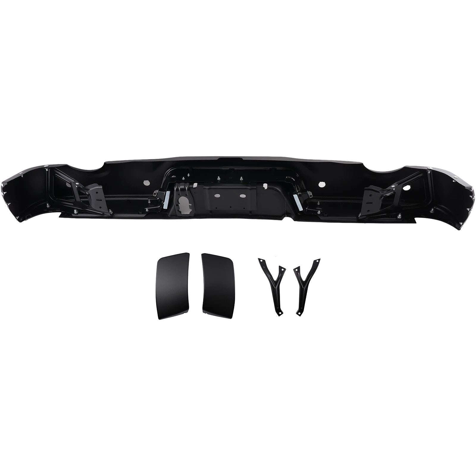 Rear Bumper for RAM 1500 (2009–2018) 55112621AB Dual Exhaust W Sensor Black