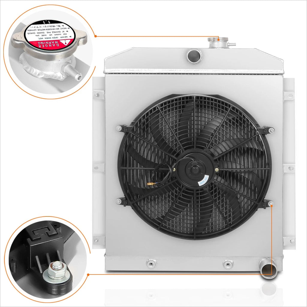 3-Row Aluminum Cooling Radiator with Fan Shroud for Chevy Suburban/Pickup (1947–1954)