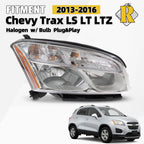 Halogen Headlight for Chevrolet Trax (2013–2016) Passenger Right W/Bulb