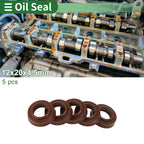 Set of 5 Oil Seal Rotary Shaft Seal FKM Rubber 12x20x4.5mm