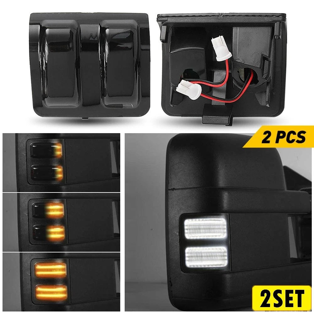 Set of 2 Smoked LED Side Marker Lights for Ford F250 F450 F350 (2017–2022)
