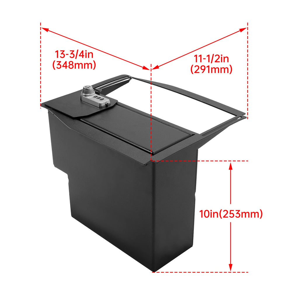 Center Console Lock Safe Storage for Ford F150 (2015–2020), F250/F350 (2017–2022)