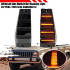 2X Smoke Lens Amber LED Front Corner Signal Lights for Jeep Cherokee XJ (1984–1996)