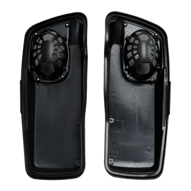 Black Saddlebag Lids with Speaker Cutouts for Harley Touring Road Glide (2014–2023)