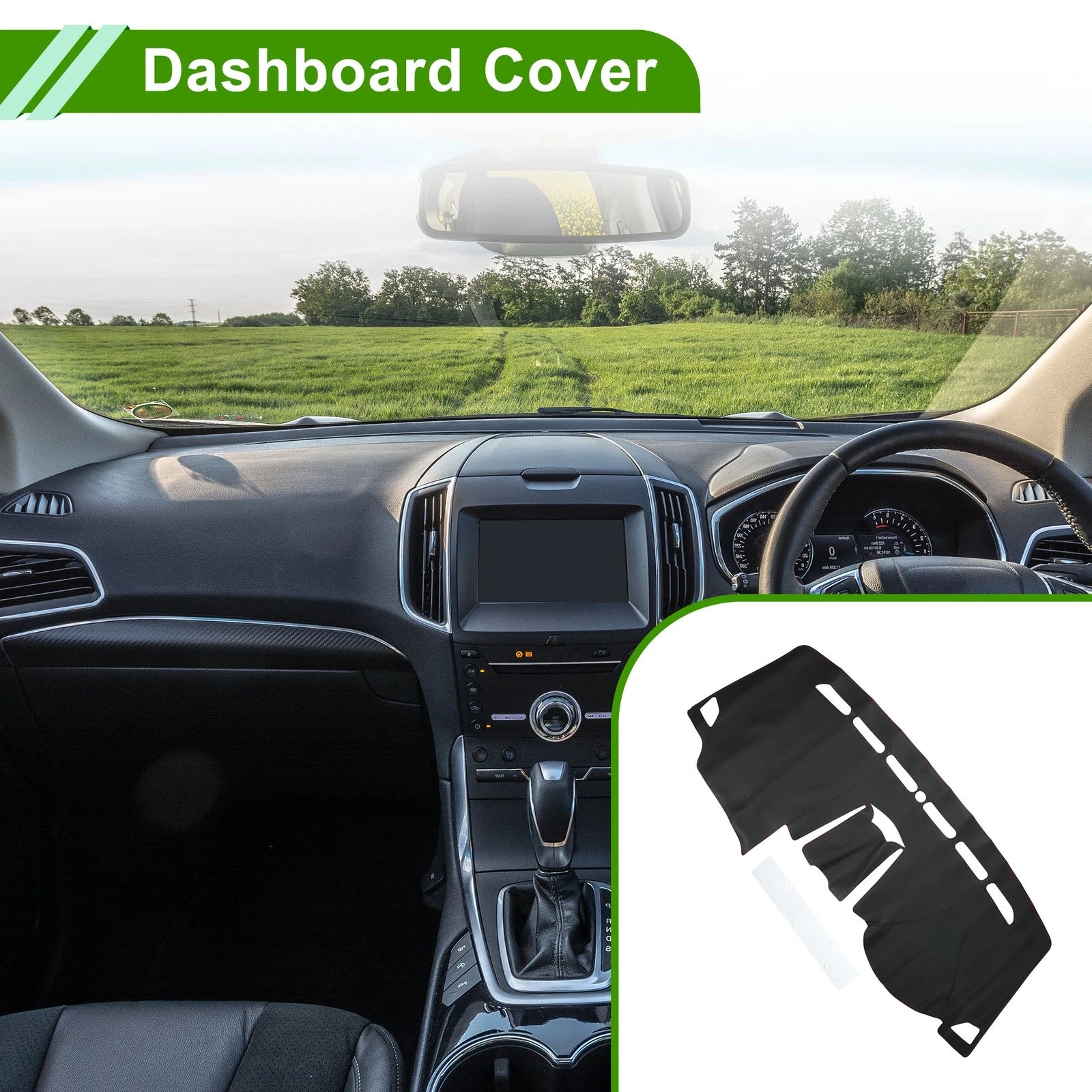 Dashboard Cover for Ford Edge (2015–2021) Dash Mat Carpet Black Red