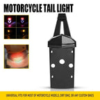 Amber LED Turn Signals & Red Brake Tail Light for Motorcycle (W/License Plate Bracket)